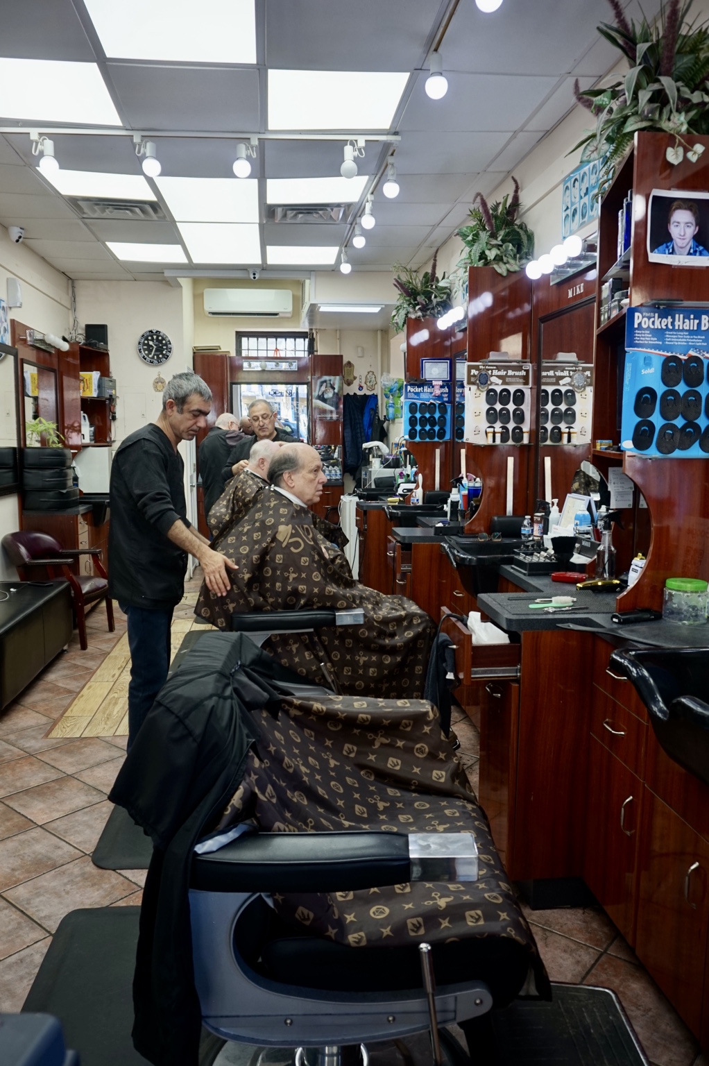The shop interior and barber chairs